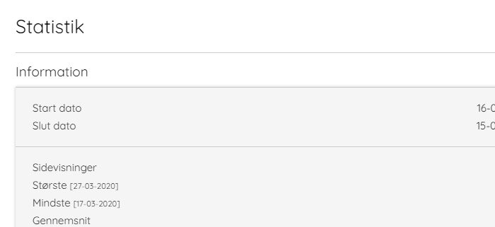 GDPR compliant cookie-menu og statistik
